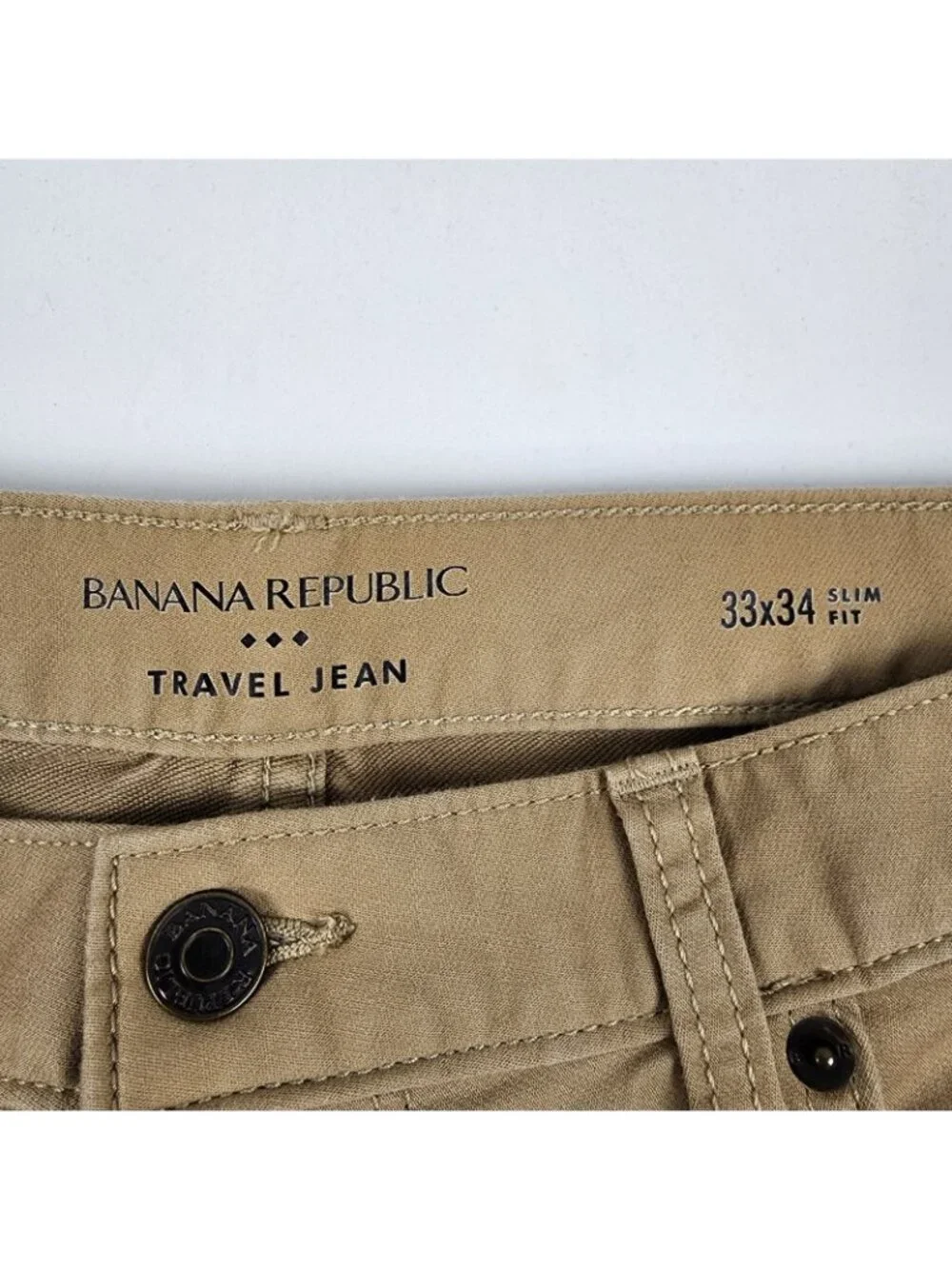 Banana Republic Pants Mens 33x33 The Traveler Workwear Khaki Slim Fit Tan
